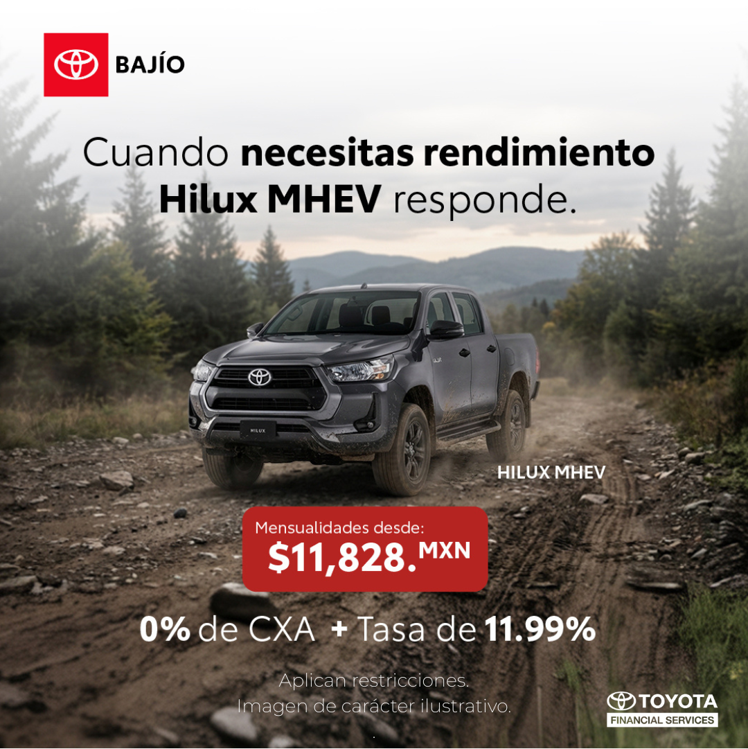 Diseñada para responder cuando el camino exige más:
Hilux MHEV.